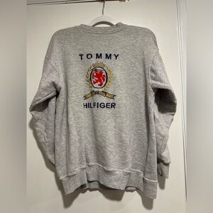 Vintage 90s Tommy Hilfiger Embroidered lion, wheat spell out Logo Crewneck